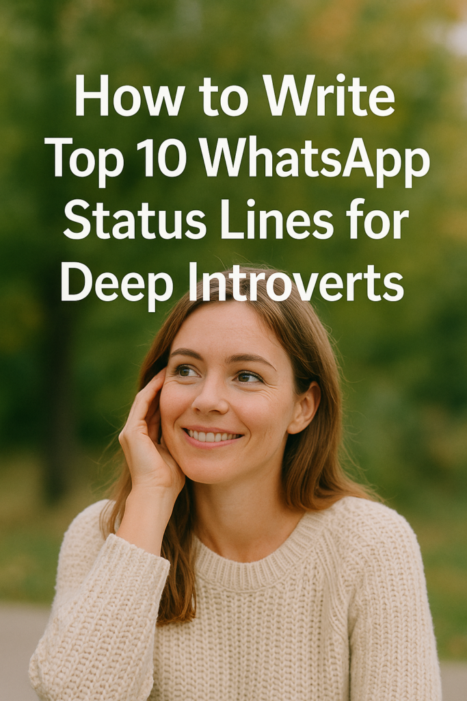 how to write Top 10 WhatsApp Status Lines for Deep Introverts
